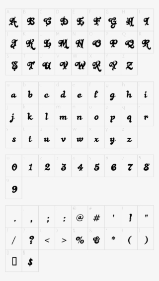 Character Map - Old London Font M