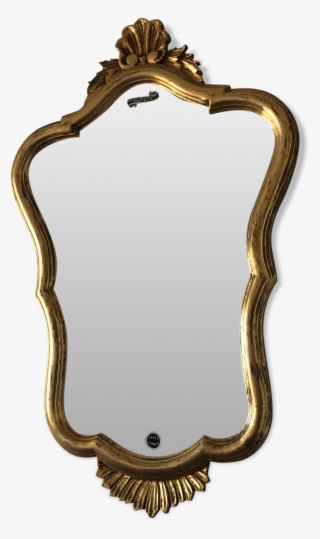 Vintage Mirror 1950 70x45cm Golden Wood - Antique
