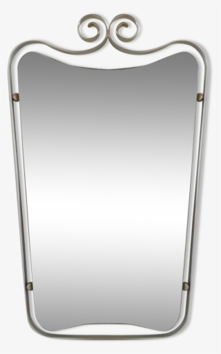 Vintage Mirror Slipped Into An Aluminum Frame - Silver