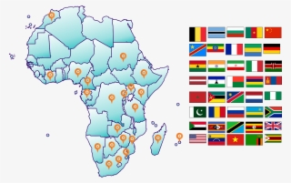 African Nationals Attending The Indaba - World Map