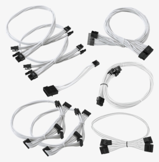 Gs White Power Supply Cable Set (individually Sleeved)