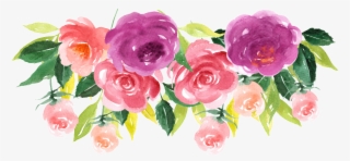 Hand Painted Purple Flowers Png Transparent - Animals And Flowers Watercolor