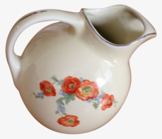 Orange Poppy Water Ball Jug - Ceramic