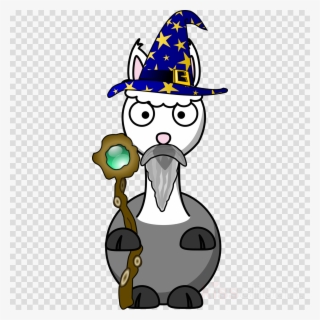 Cute Cartoon Llama Clipart Llama Cuteness - Rectangle Magnet Little Round Penguin Wizard