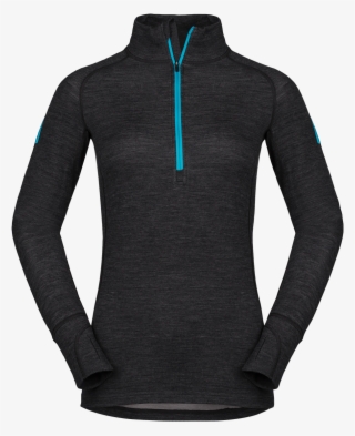 Nora Merino W Zip Top Ls - Polo Neck