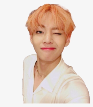 Taehyung Wink Attractive Orange Sticker Freetoedit - Kim Taehyung Orange Aesthetic