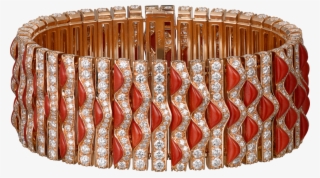 High Jewelry Braceletpink Gold, Coral, Diamonds - Brazaletes Alta Joyeria