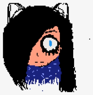Girl, Black Hair, Cat Ears - Illustration