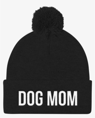 Dog Mom Embroidered Pom Pom Knit Beanie