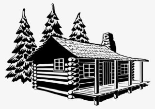 Cabin Log Cabin Log Home Rust - Cabin Clip Art Black And White