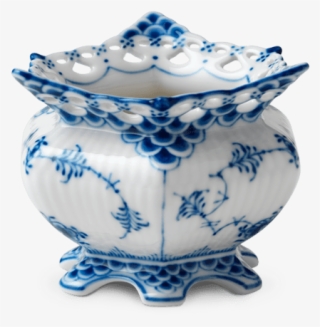 Hold Or Double Click To Zoom - Royal Copenhagen Blue Fluted Full Lace Sugar Bowl