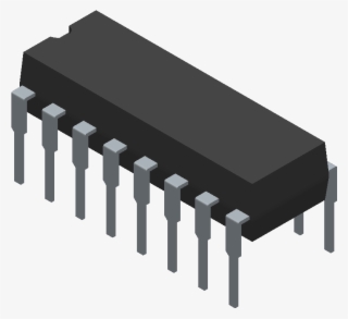 Cd40193be - Texas Instruments - 3d Model - Dual In - Dual Inline Package Ic Png