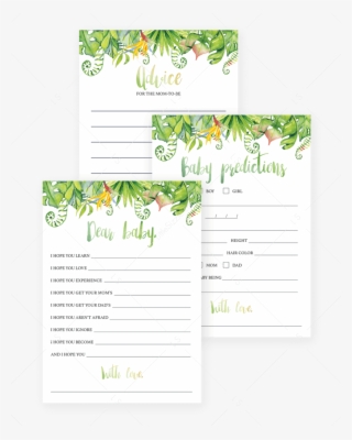 Tropical Leaf Baby Shower Games Printable By Littlesizzle
