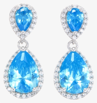 Glamorous Teardrop Blue Earrings - Earrings