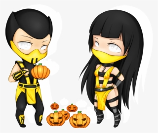 Scorpion And Hellfire Chibi - Mortal Kombat Scorpion Chibi