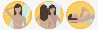 3 Steps For A Breast Self-examination - Breast Self Examination Steps Clip Art