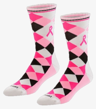 Lacrosse Grunge Crew Socks Breast Cancer Awareness - Sock