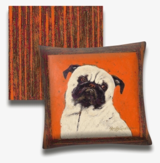 A Pug Pillow With Just A Hint Of Head Tilt Against - Pug