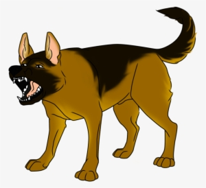 Snarling German Shepherd Clipart - German Shepherd Transparent Clipart