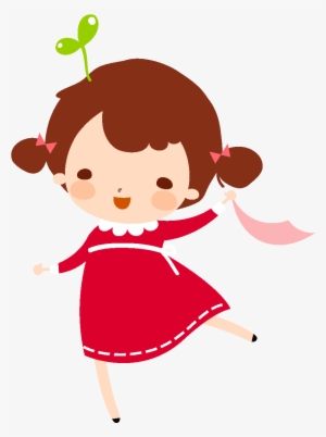 Cartoon Cute Girl Playing Element - Music Kids Guitar Cartoon