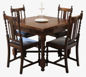 Antique English Draw Leaf Pub Dining Table And Chairs - Table And Chairs Transparent Background