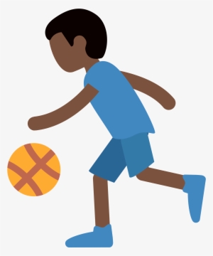 Vector Black And White Library Basketball Player Clipart - Botando El Balon