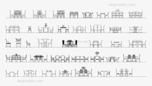 Tables And Chairs Elevation Dwg, Cad Blocks, Free Download - Table