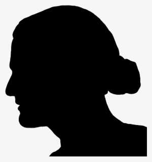 Silhouette Of Man's Head Long Hair In Knot - Man With Long Hair Silhouette