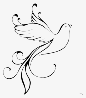 Dove Outline Png - Tribal Dove
