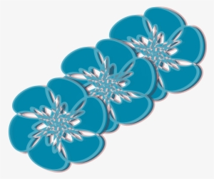 Blue Flower Clipart Teal Flower - Blue Flowers .png