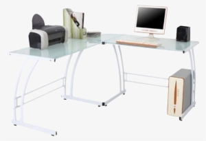 Lumisource Gamma Computer Workstation In White - Lumisource Desk Ofd-tm-bitdbl W Gamma Workstation