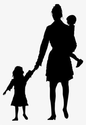 People Walking Away Silhouette Png - Child And Mother Silhouette