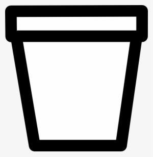 Flower Outline Clip Art - Plant Pot Black And White