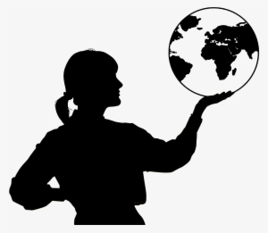 Woman Head Globe Hand Keep 790590 - Womens Day Images Black And White