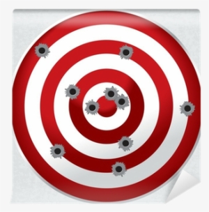 Shooting Range Gun Target With Bullet Holes Wall Mural - Bullseye Bullet Hole Png