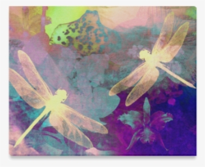 Dragonflies And Orchids Canvas Print