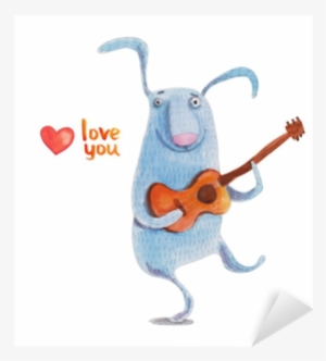Bunny With Guitar - Illustration