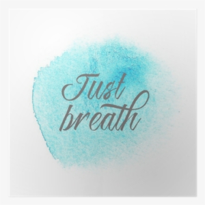 Abstract Blue Hand Drawing Watercolor Wash On White - Calligraphy