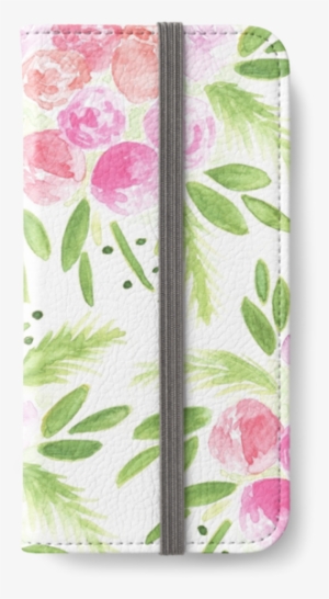 Watercolor Pink Tropical Bouquet Iphone Wallets - Mobile Phone Case