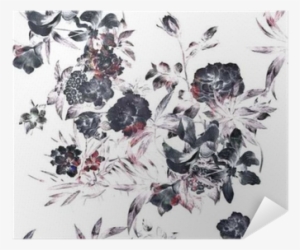 Watercolor Painting Of Leaf And Flowers, Seamless Pattern - Wallpaper