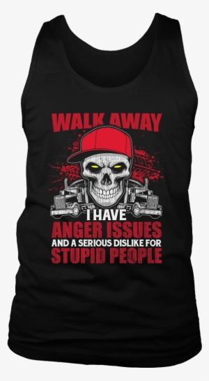 T-shirt District Mens Tank / Black / S Walk Away Stupid - October Birthday Shirts For Women