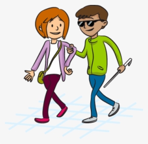 Clipart Black And White Download Helping People Clipart - Discapacidad Visual Folleto