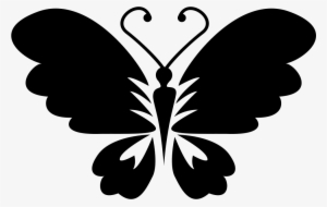 Black Butterfly Top View With Opened Wings Comments - Icon