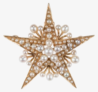 Victorian Star Pendant K - Vintage Christmas Ornament Png