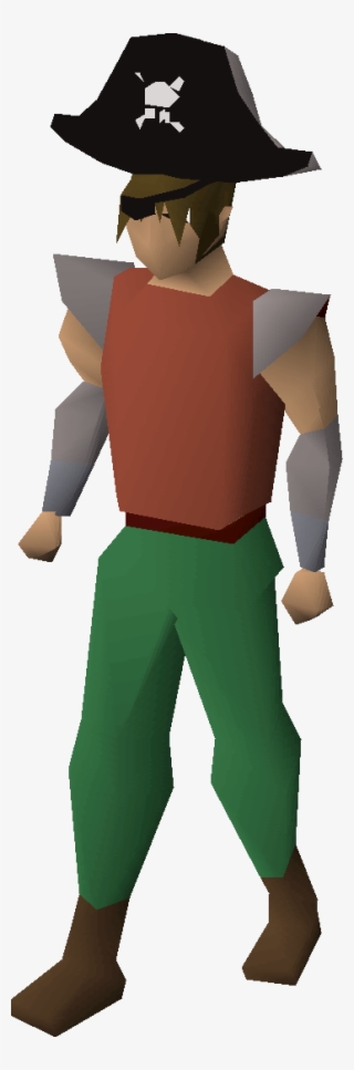 Pirate Hat & Patch Equipped - Runescape Red Dragon Mask