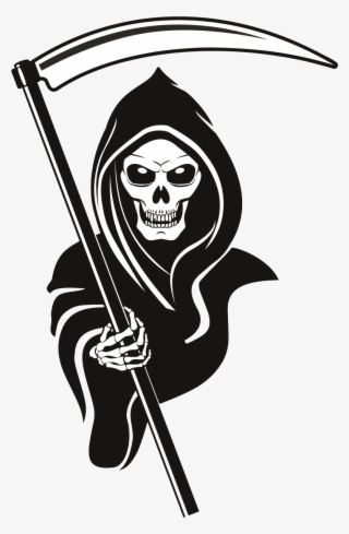 Racing Grim Reaper Skull Chequered Flags Car Sticker