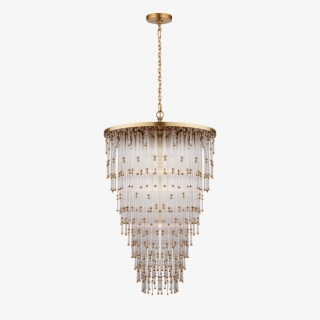 Mia Large Chandelier In Clear Glass - Mia Large Pendant - Brass/glass - Visual Comfort