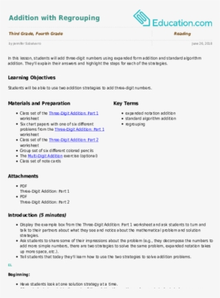 Addition With Regrouping - Motivational Activity For Respiratory System Grade