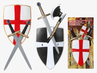 Plastic Weapons & Shield - Set Épée, Hache Et Bouclier