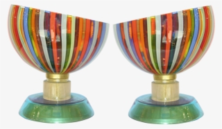 Cenedese 1970s Pair Of Murano Glass Lamps With Blue